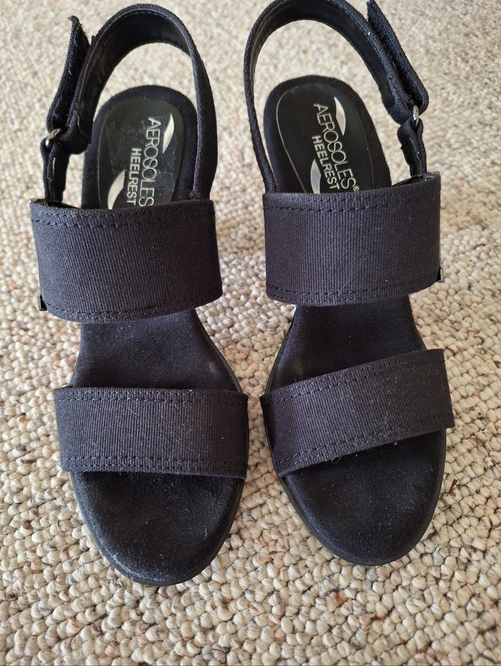 AEROSOLES Heelrest Black Slingback Sandals